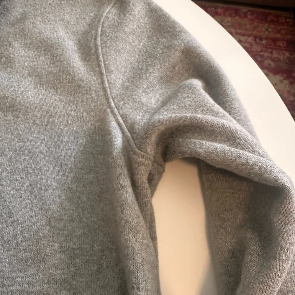 J. Crew Authentic Fleece Quarter Zip Pullover Sweater with Contrast Trim